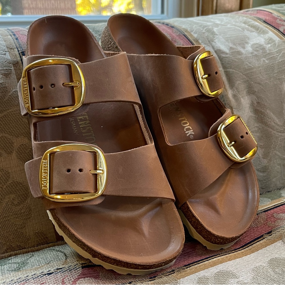 Birkenstock Arizona Cognac Color. Size 8-8.5 Women 
N17-11 - Picture 3 of 8